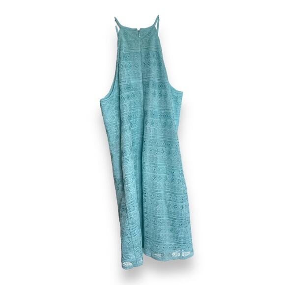 Ann Taylor LOFT Womens Dress Sz 8 Aqua‎ Blue Lace Halter Sleeveless NEW - Picture 5 of 10